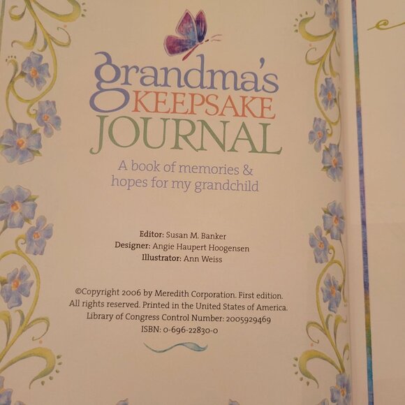 Grandmas Keepsake Journal A Book Of Memories Hopes For My Grandchild Baby Memory - Picture 3 of 12
